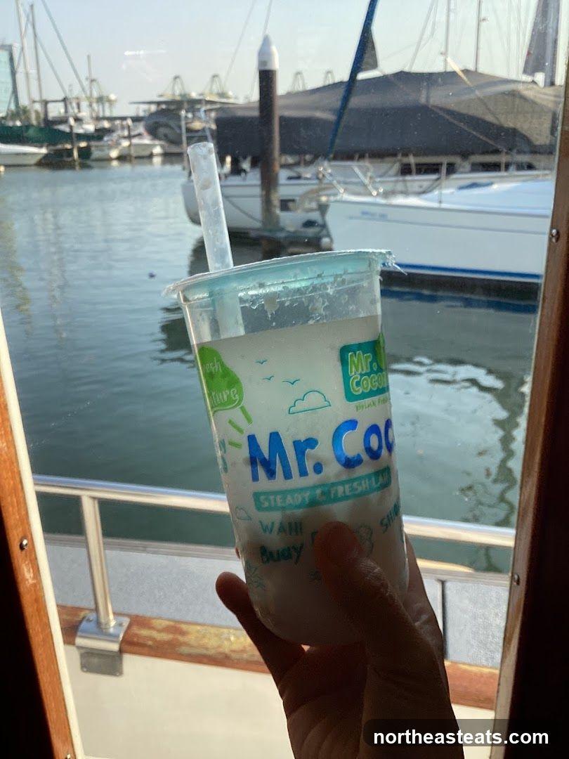 Coconut Drink with Marina View