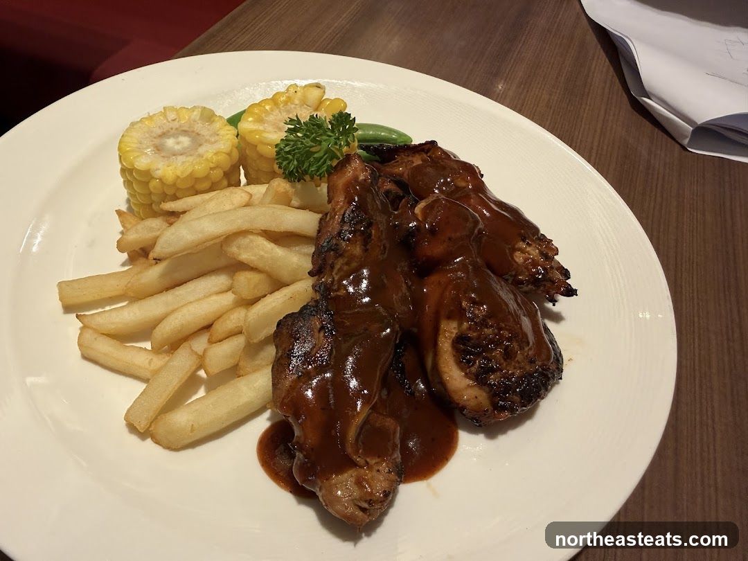 BBQ Chicken with Fries and Corn