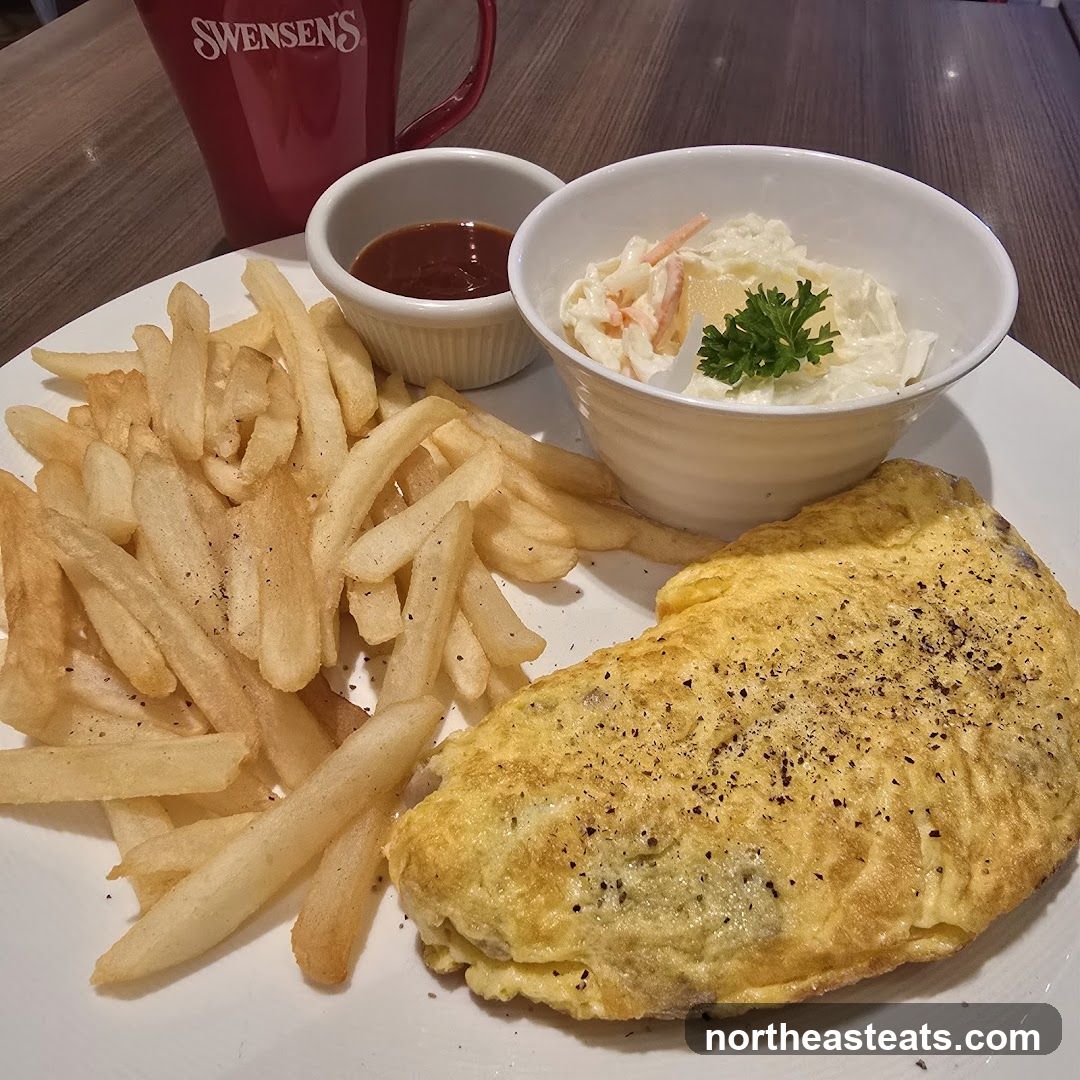 Omelette with Fries and Coleslaw