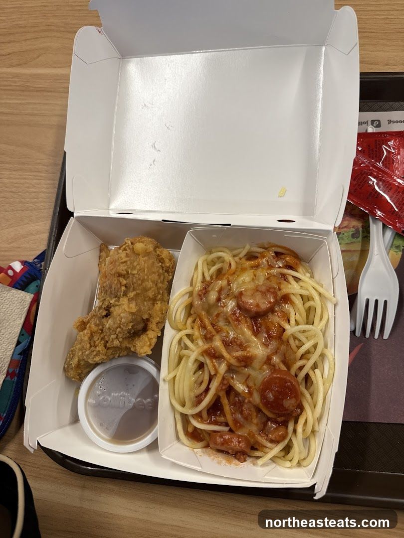 Jollibee Chickenjoy Spaghetti Meal