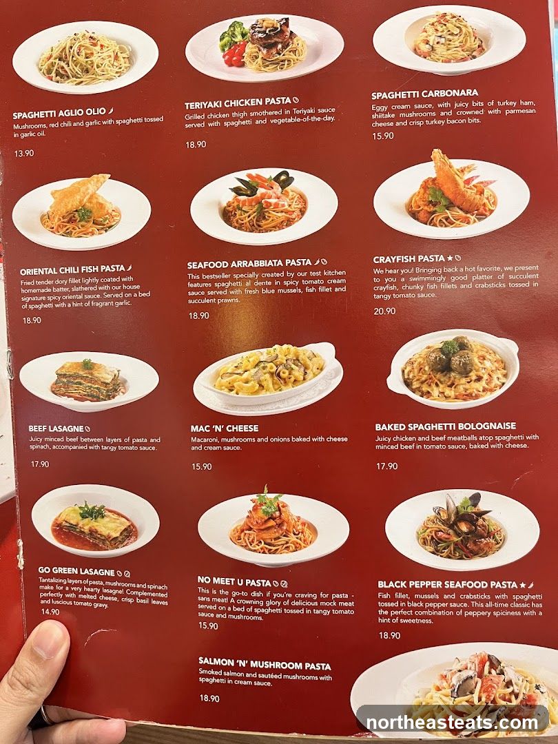 Pasta Menu
