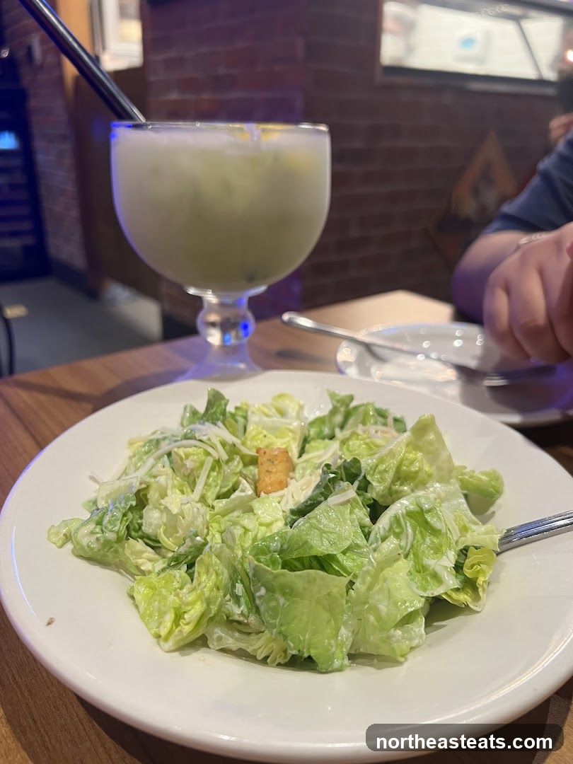 Caesar Salad and Drink
