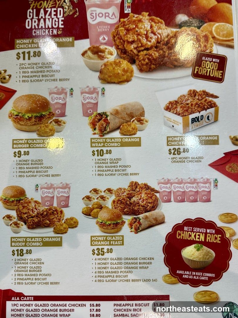 Honey Glazed Orange Chicken Menu