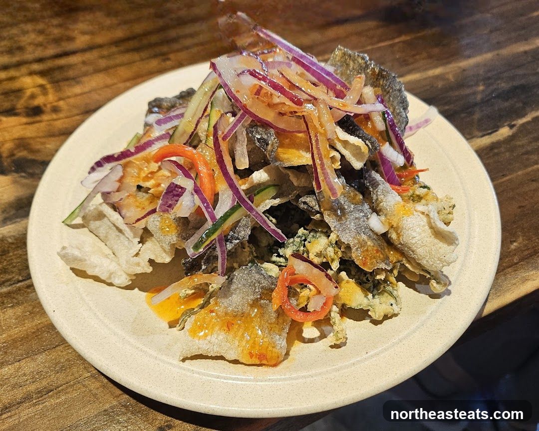 Crispy Fish Skin Salad