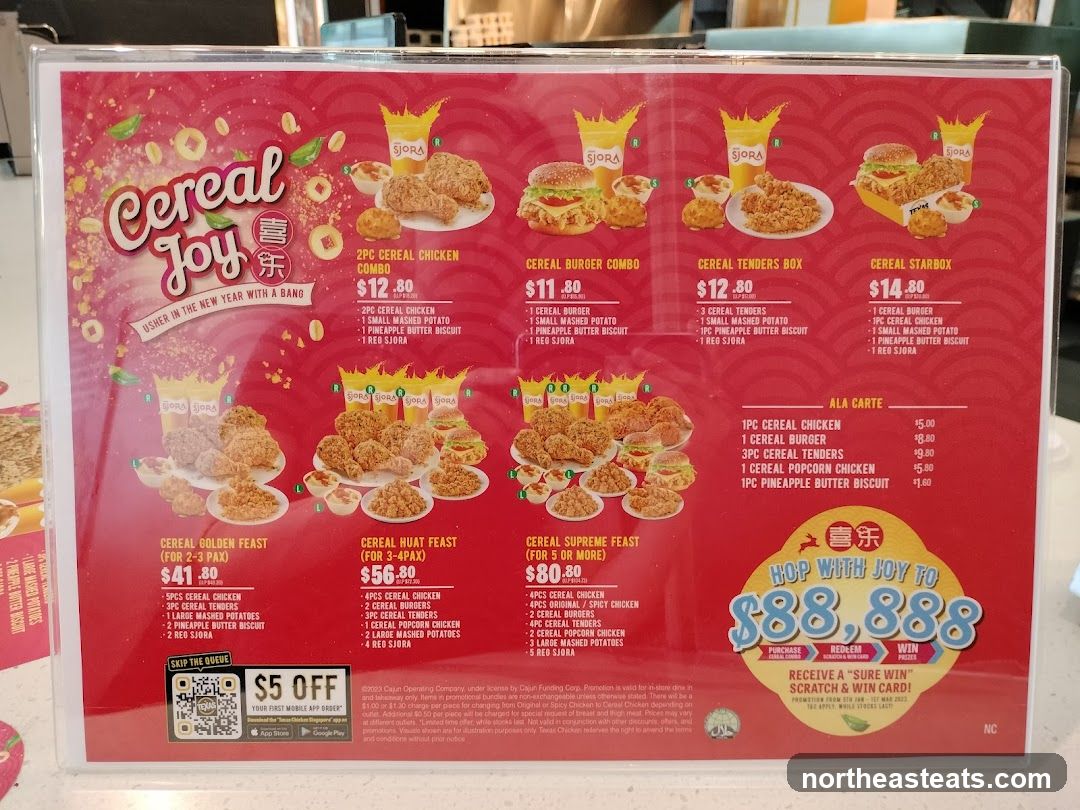 Cereal Joy Menu