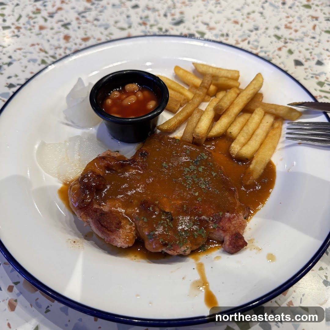 Steak with Fries and Beans