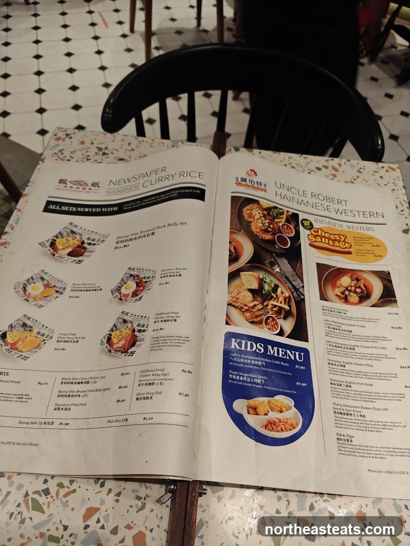 Newspaper Hainanese Curry Rice & Uncle Robert Hainanese Western Menu