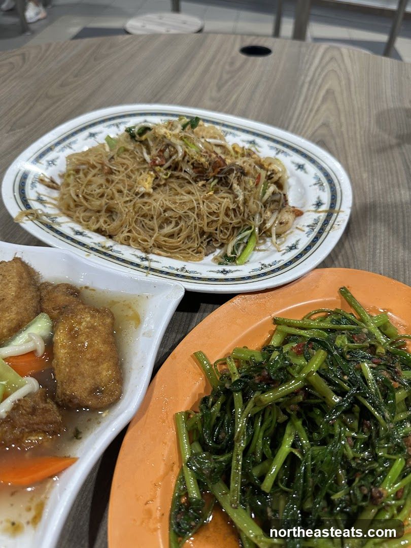 Three dishes on a table