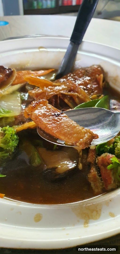 Close-up of Braised Dish with Meat and Vegetables
