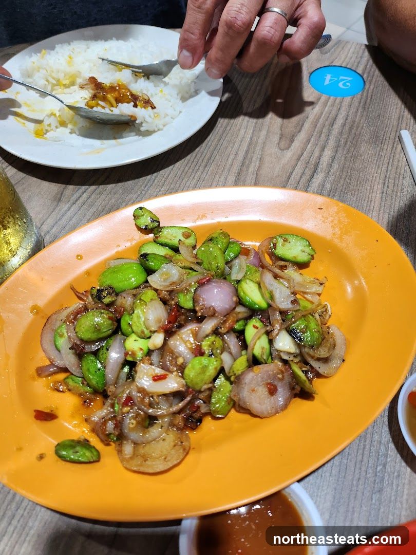 Stir-fried Petai with Onions and Chili