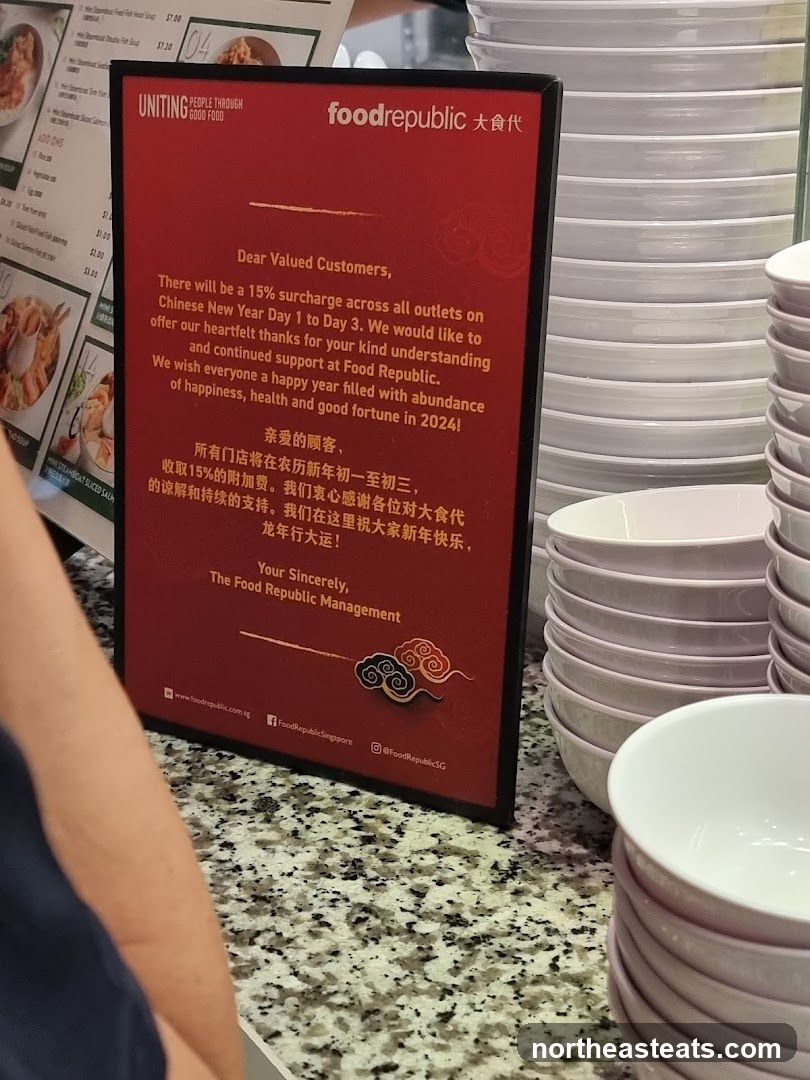 Food Republic Chinese New Year Surcharge Notice
