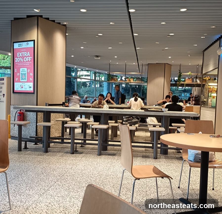 Dine-in Area with Digital Advertisement