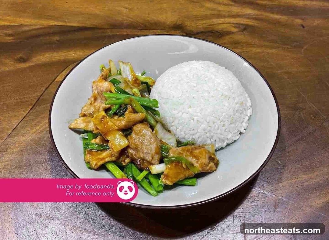 Stir-fried Pork with Scallions and Rice