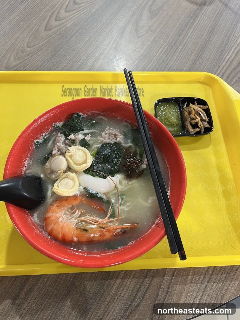 Noodle Soup with Shrimp and Abalone
