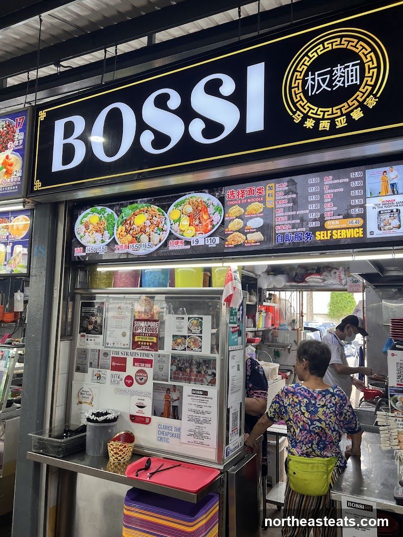 Food stall with signage and menu