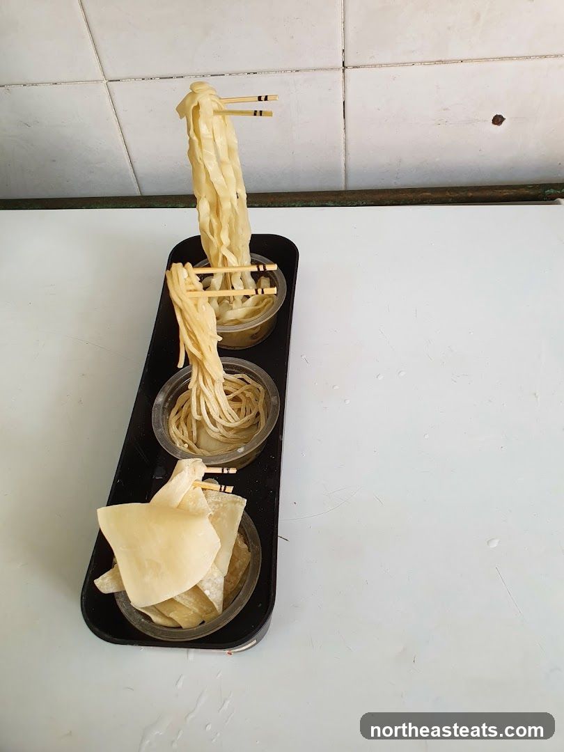Noodles and Sliced Ingredients