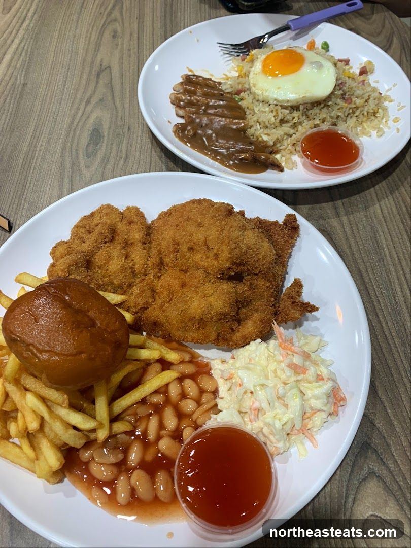 Two plates of food