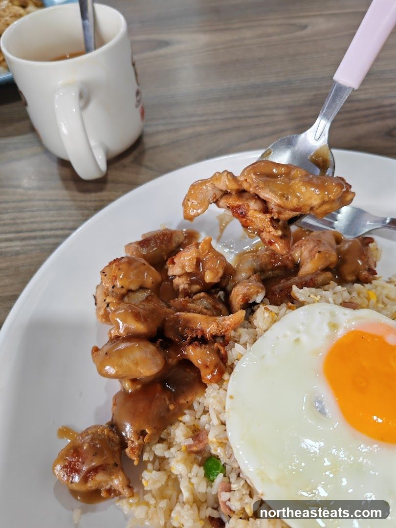 Chicken and Rice with Fried Egg
