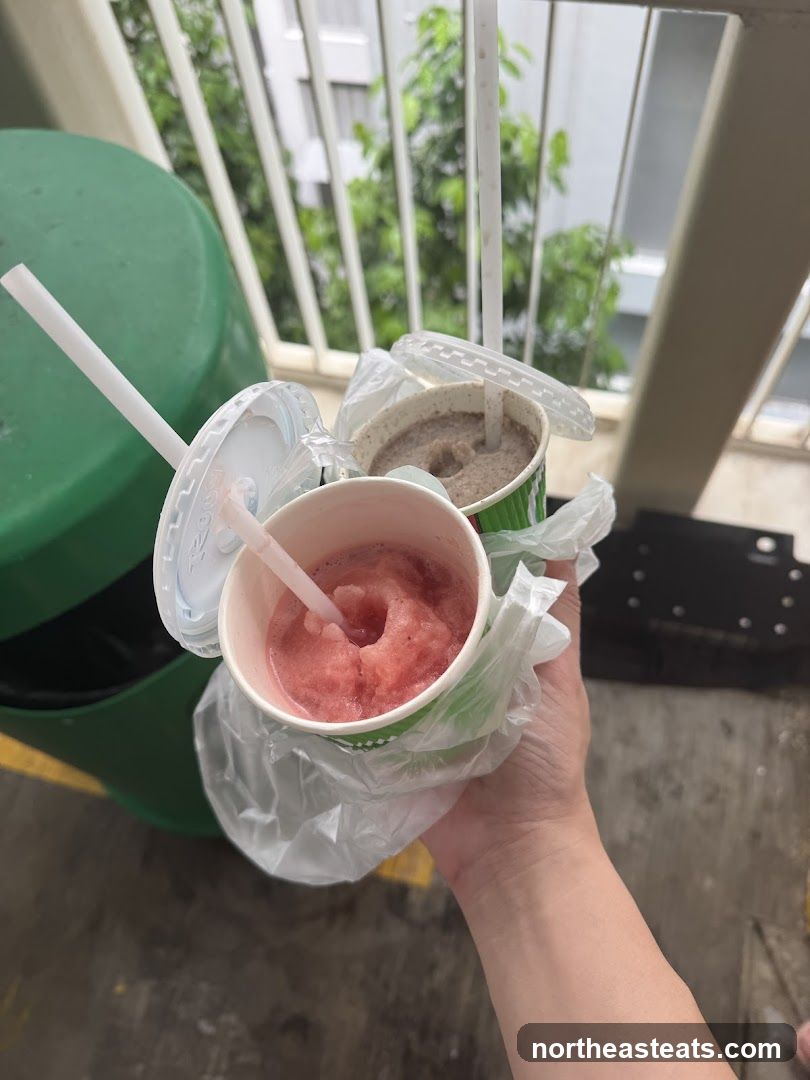 Two drinks with straws