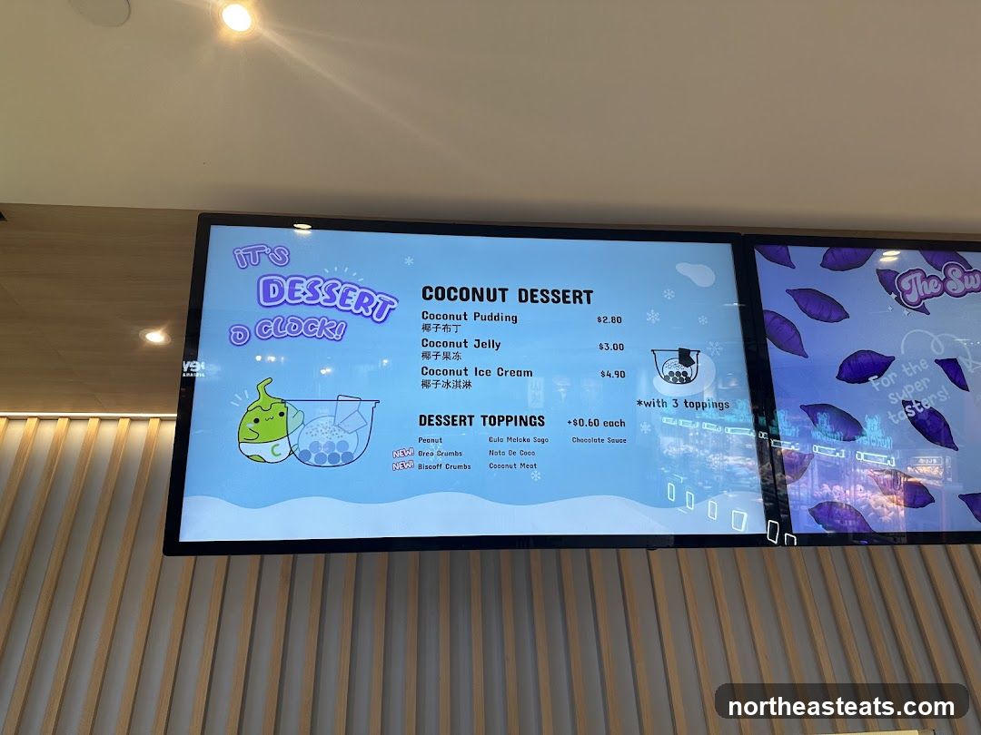 Coconut Dessert Menu