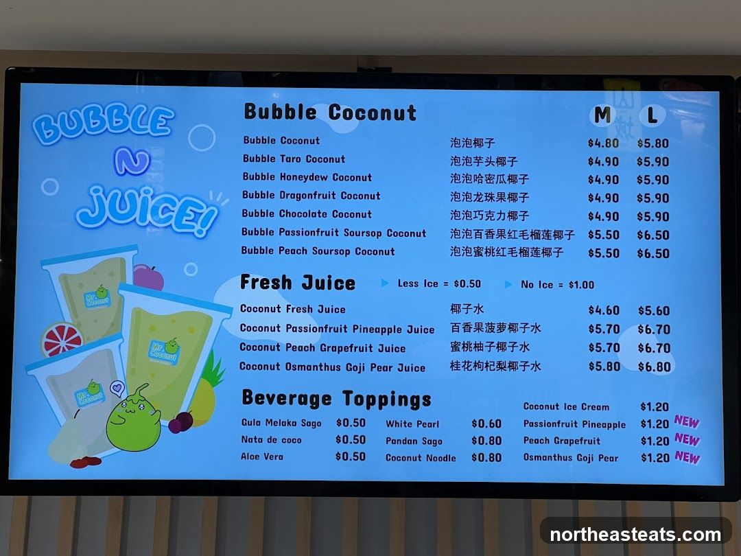 Bubble N Juice Menu