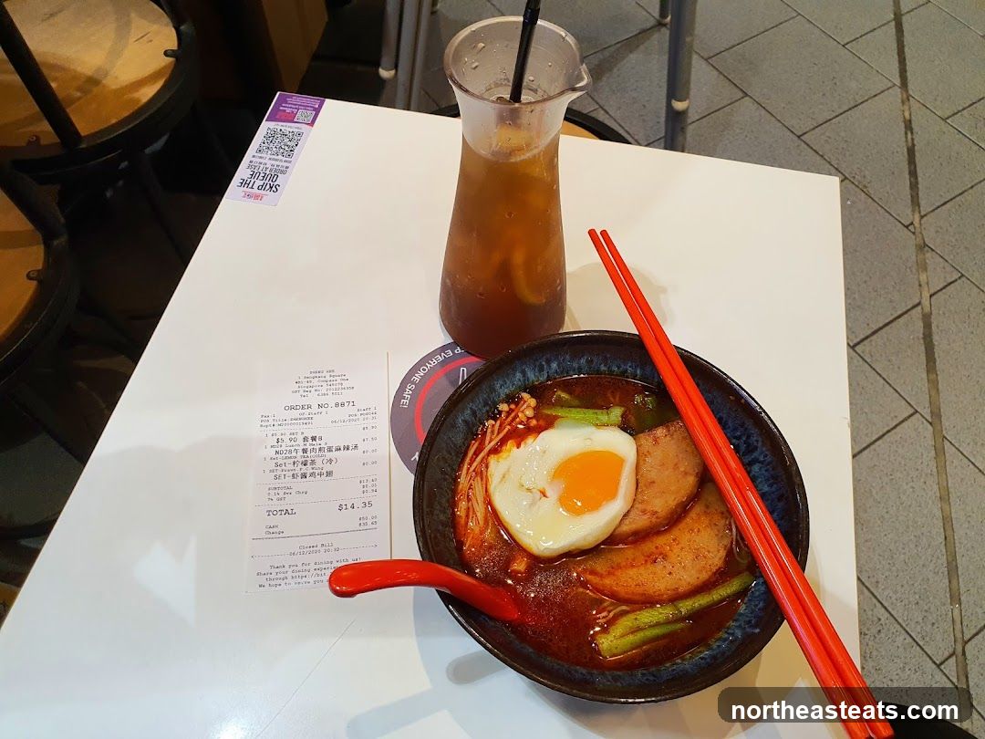 Meal with Drink and Receipt