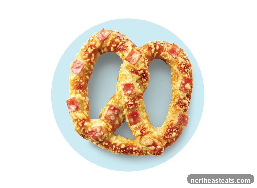 Savory Pretzel with Cheese and Meat