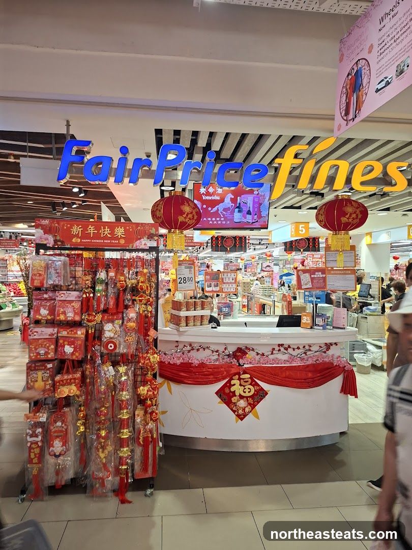 FairPrice Fines Storefront with Chinese New Year Decorations