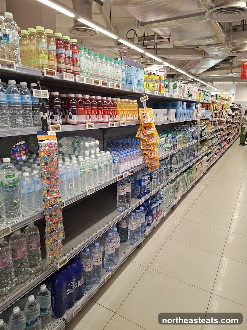 Beverage Aisle in a Supermarket