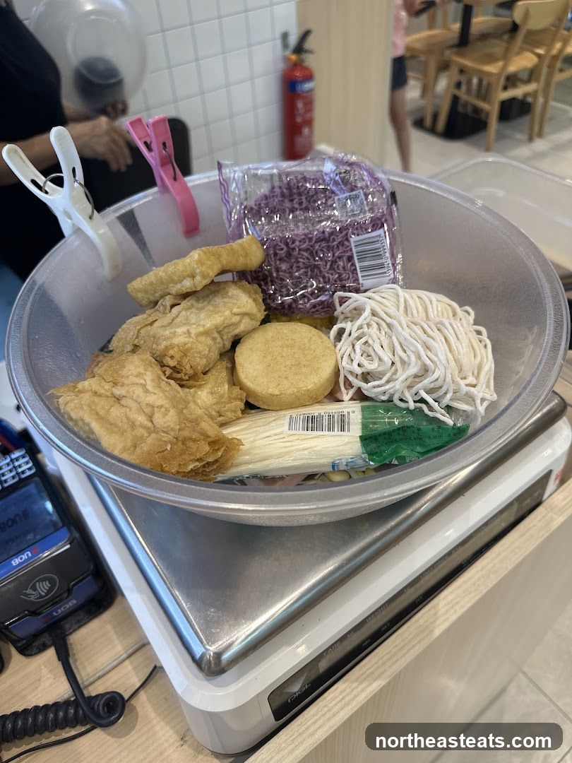 Ingredients on a scale