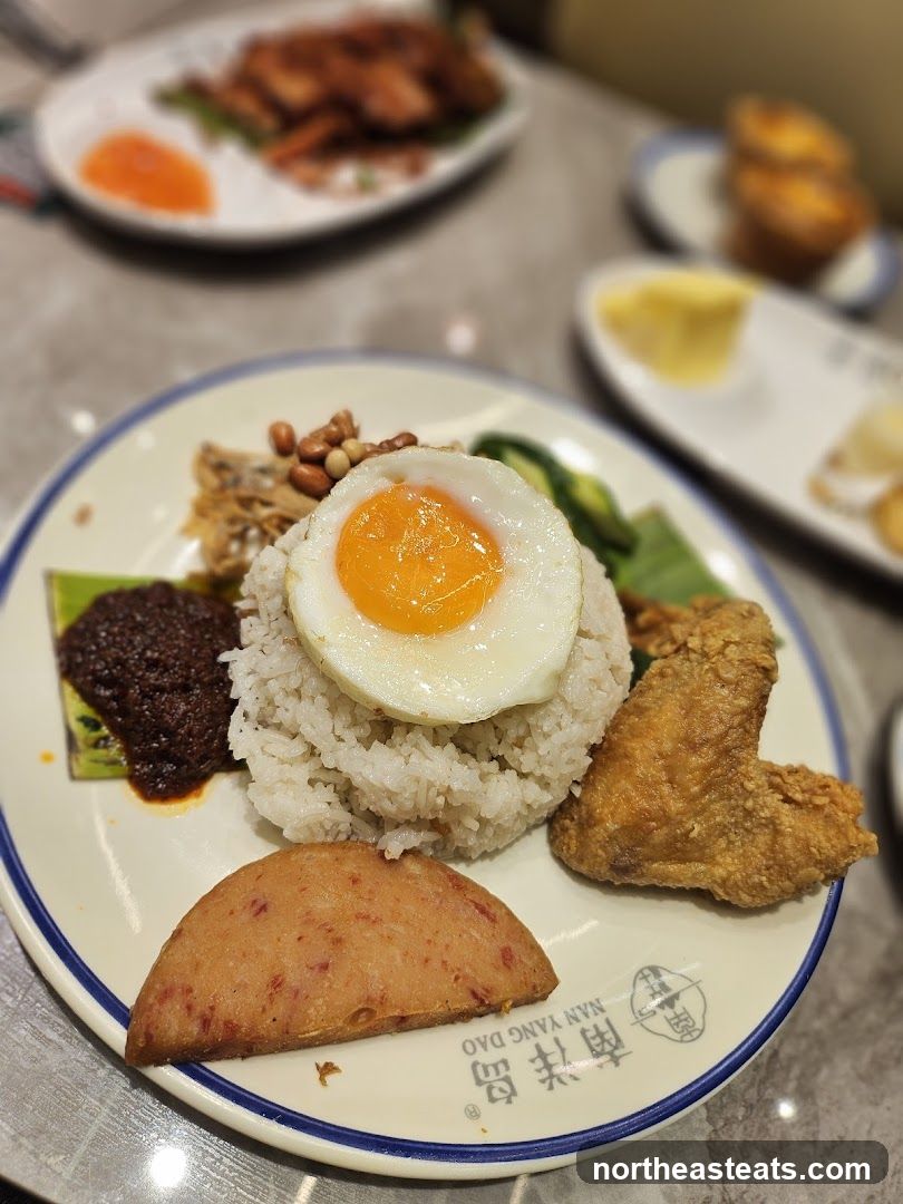 Nasi Lemak with Fried Chicken