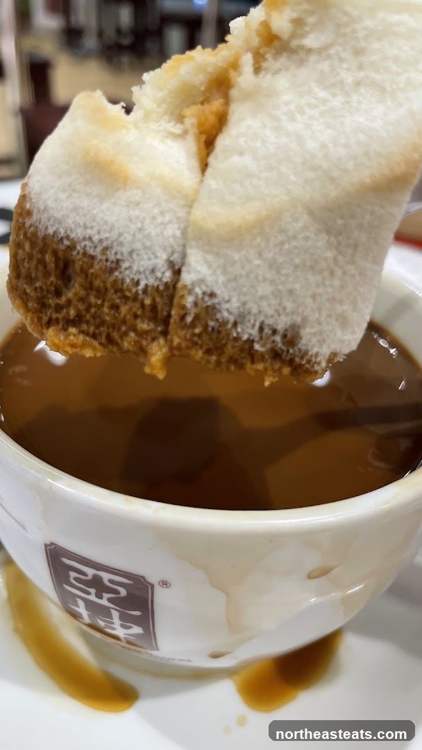 Toast dipped in coffee