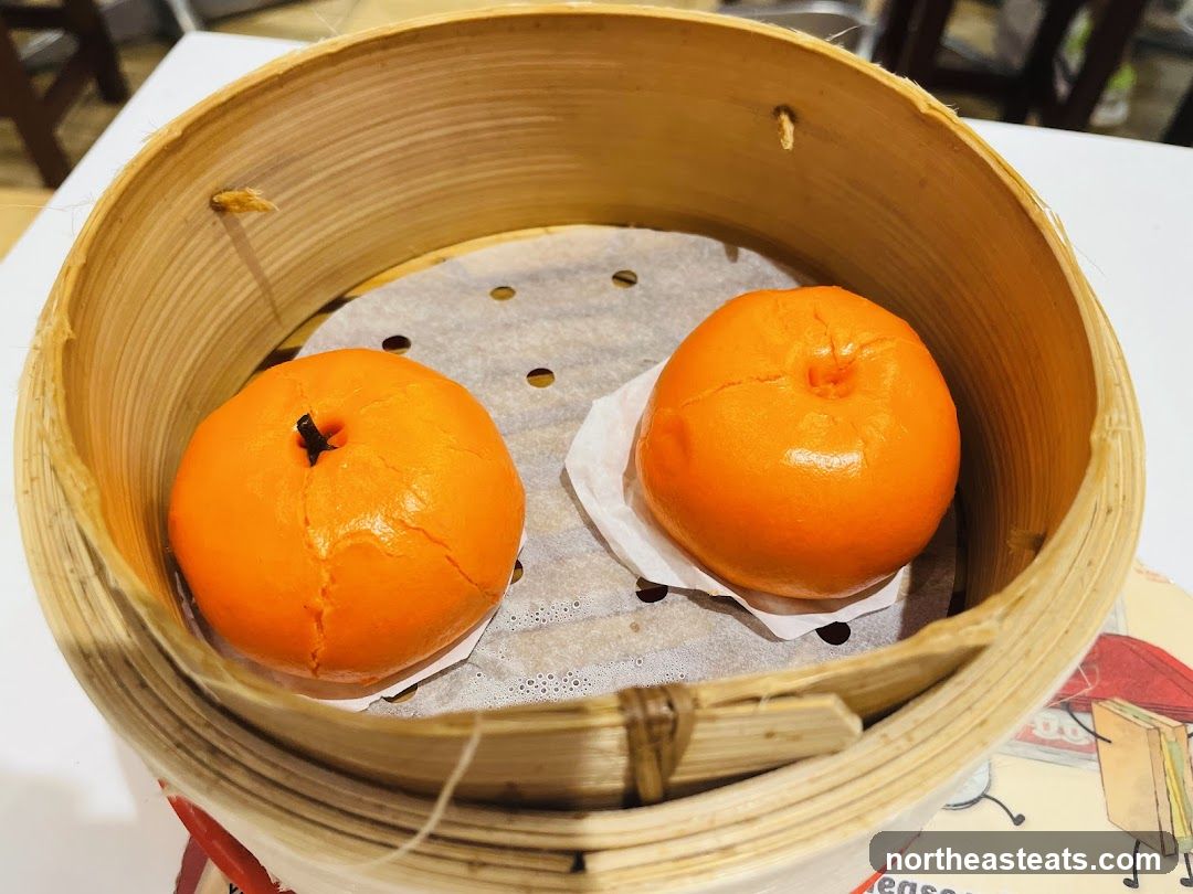 Orange Buns in Steamer Basket