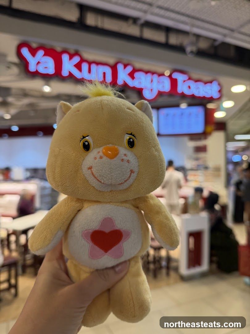 Plush Toy in front of Ya Kun Kaya Toast