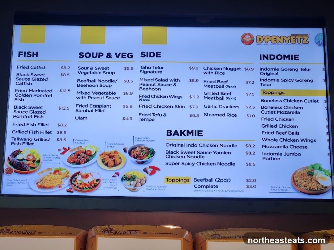 D'PENYETZ Menu