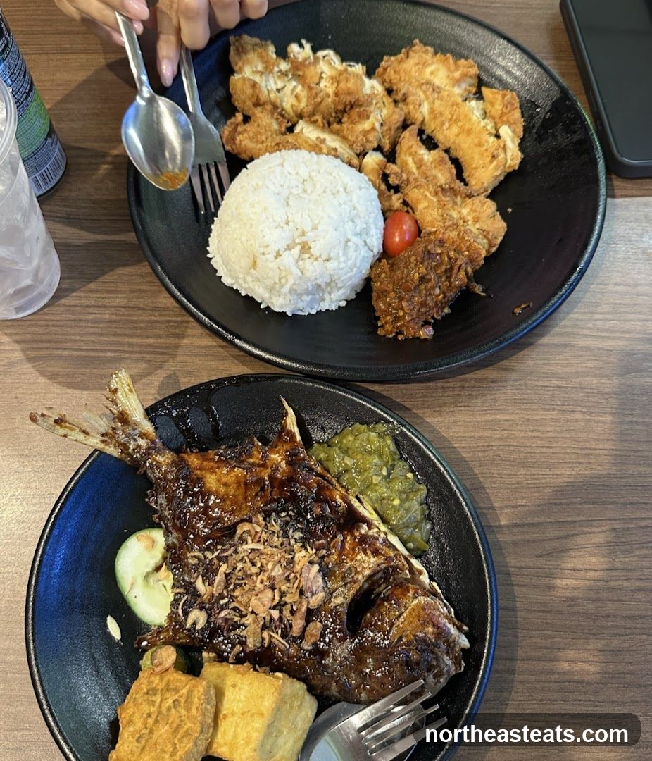 Two plates of food