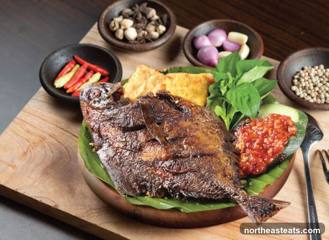 Whole Fried Fish with Condiments