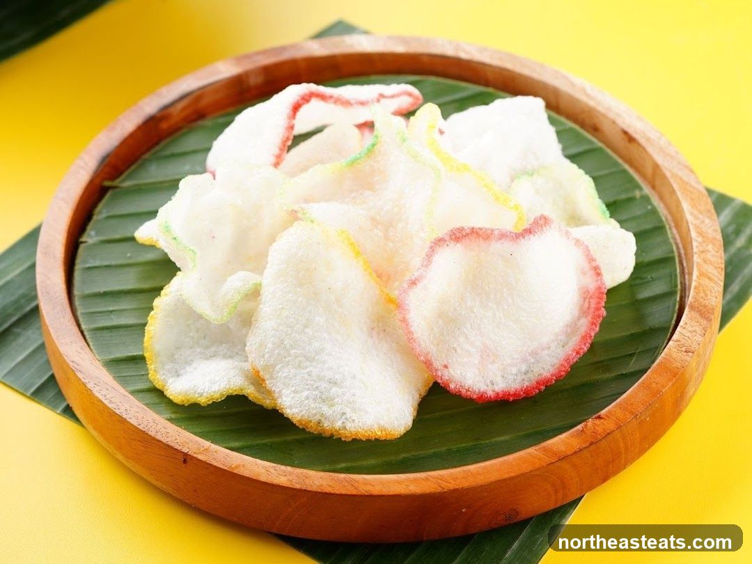 Colorful Crackers on Banana Leaf