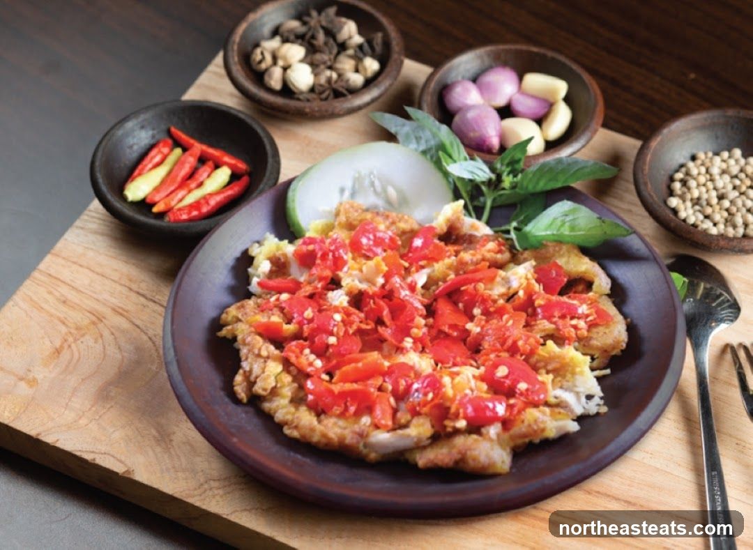 Spicy Fried Dish with Ingredients