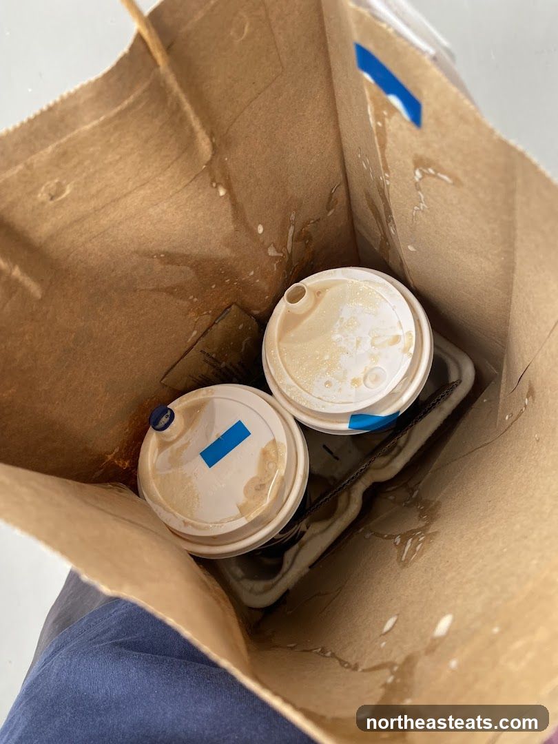 Spilled Coffee Cups in Bag