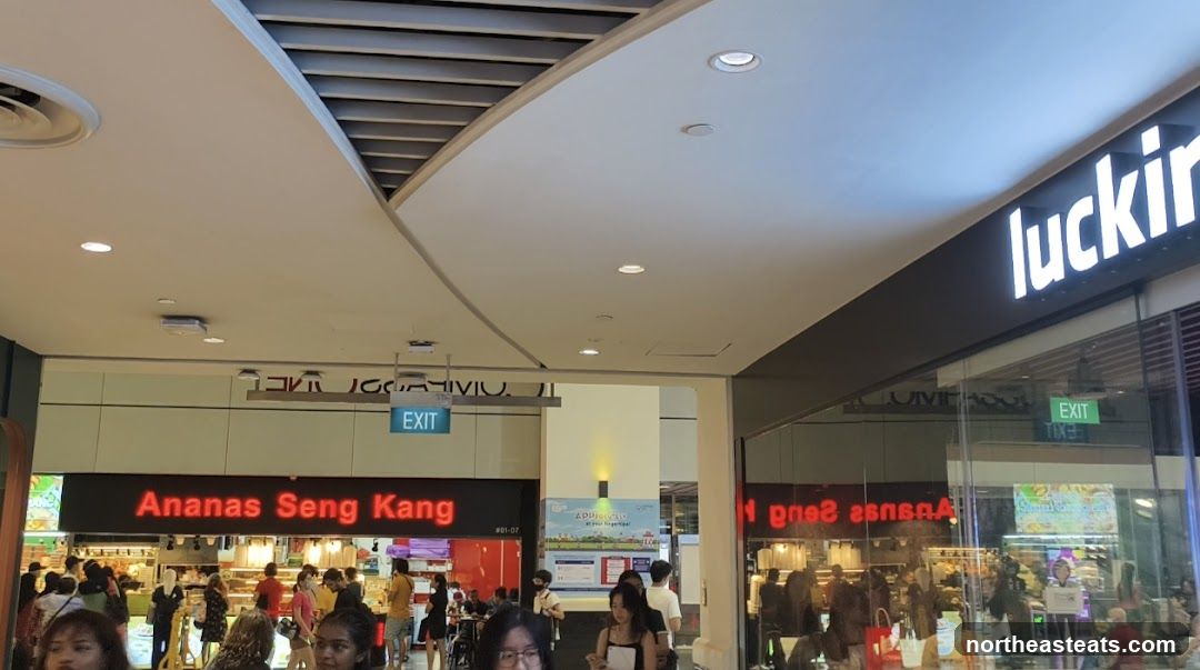Mall interior with storefronts