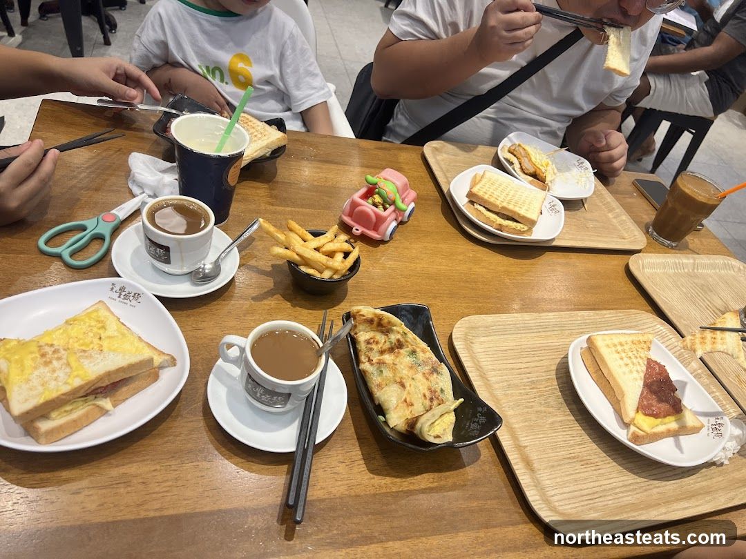 Hong Kong-style breakfast spread