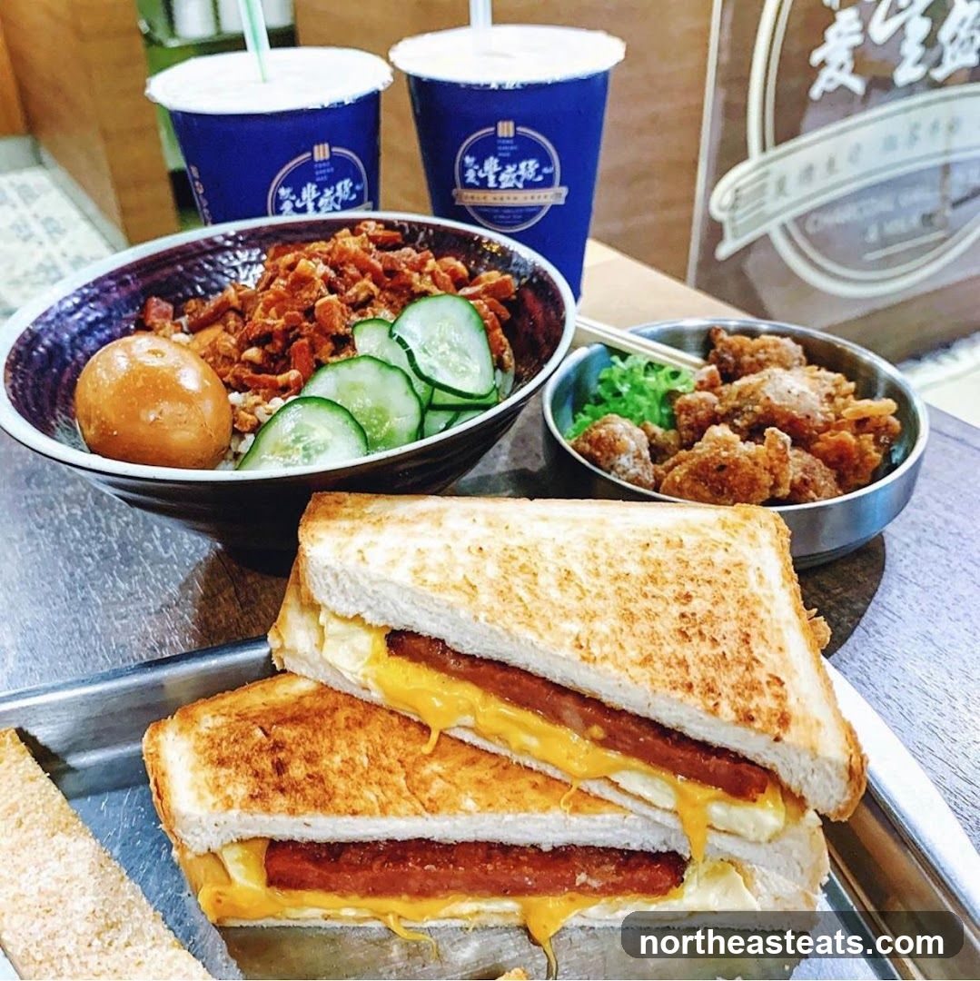 Meal with Sandwiches and Drinks