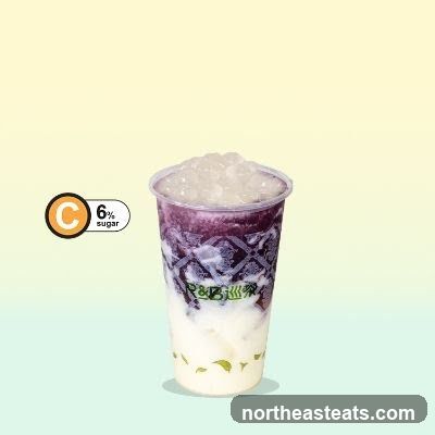 Purple and White Drink with Boba