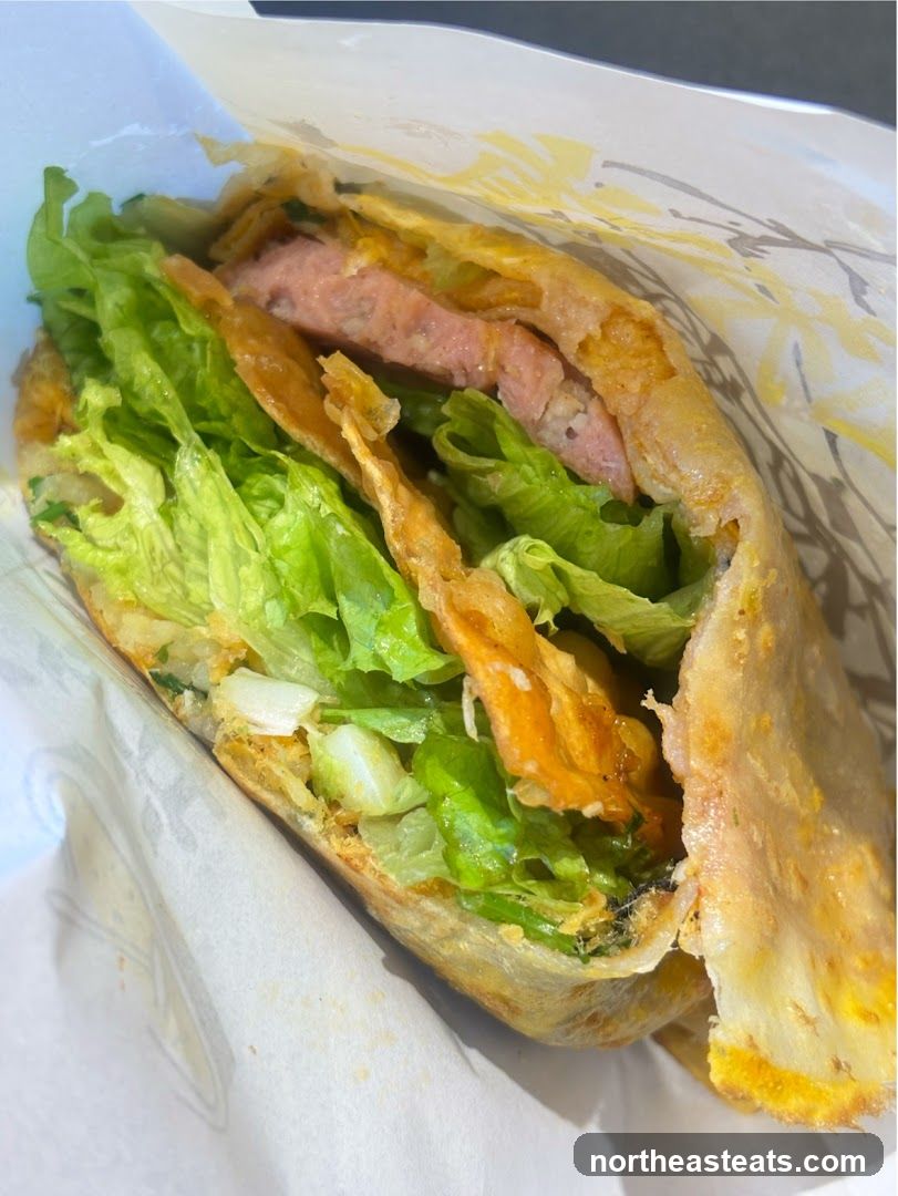 Savory Wrap with Lettuce and Meat