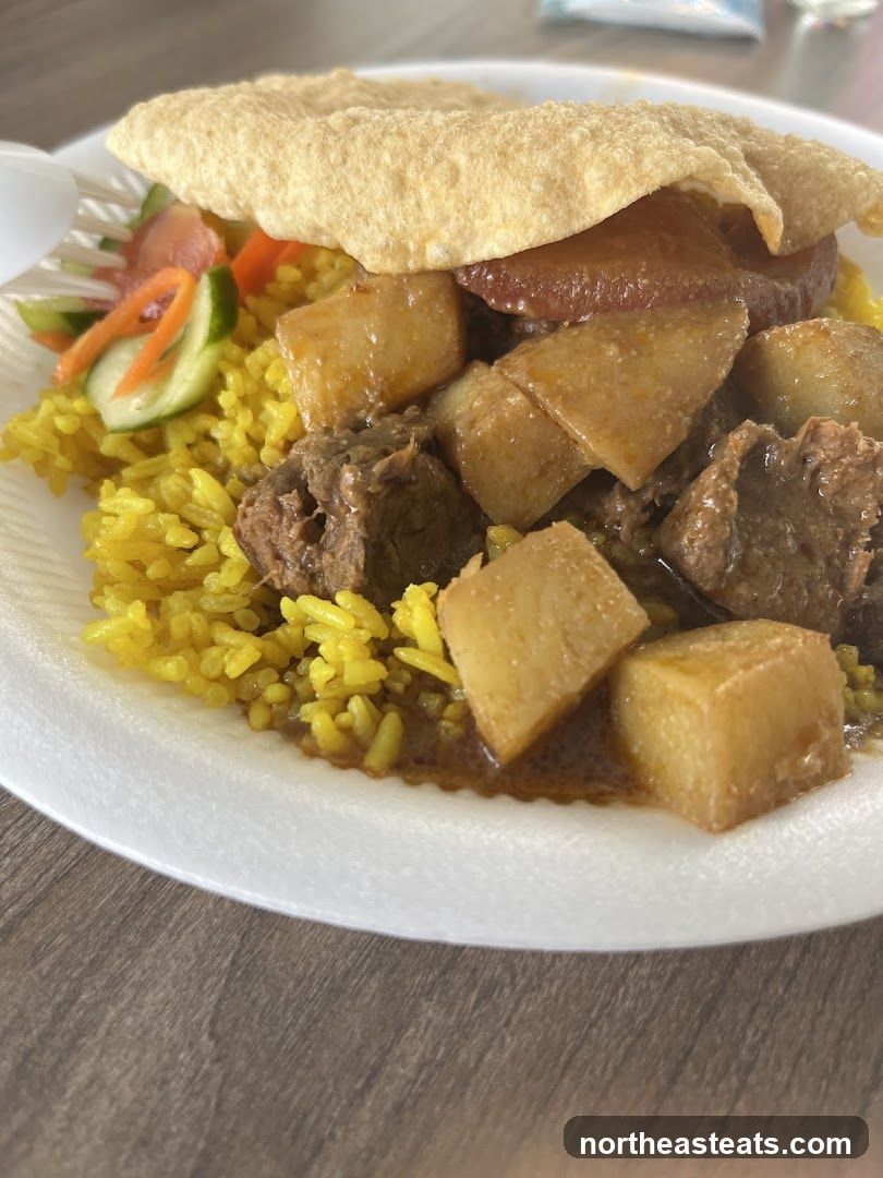 Curry with Rice and Papadum