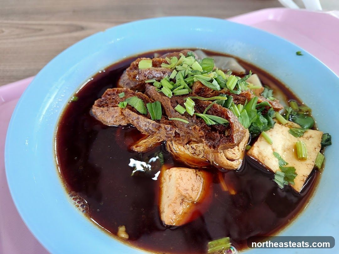 Bowl of Braised Tofu and Meat