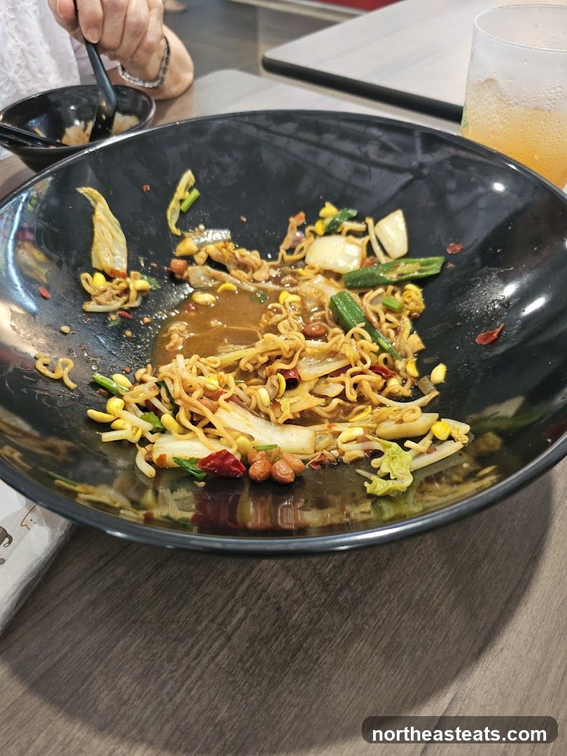 Partially Eaten Noodle Dish