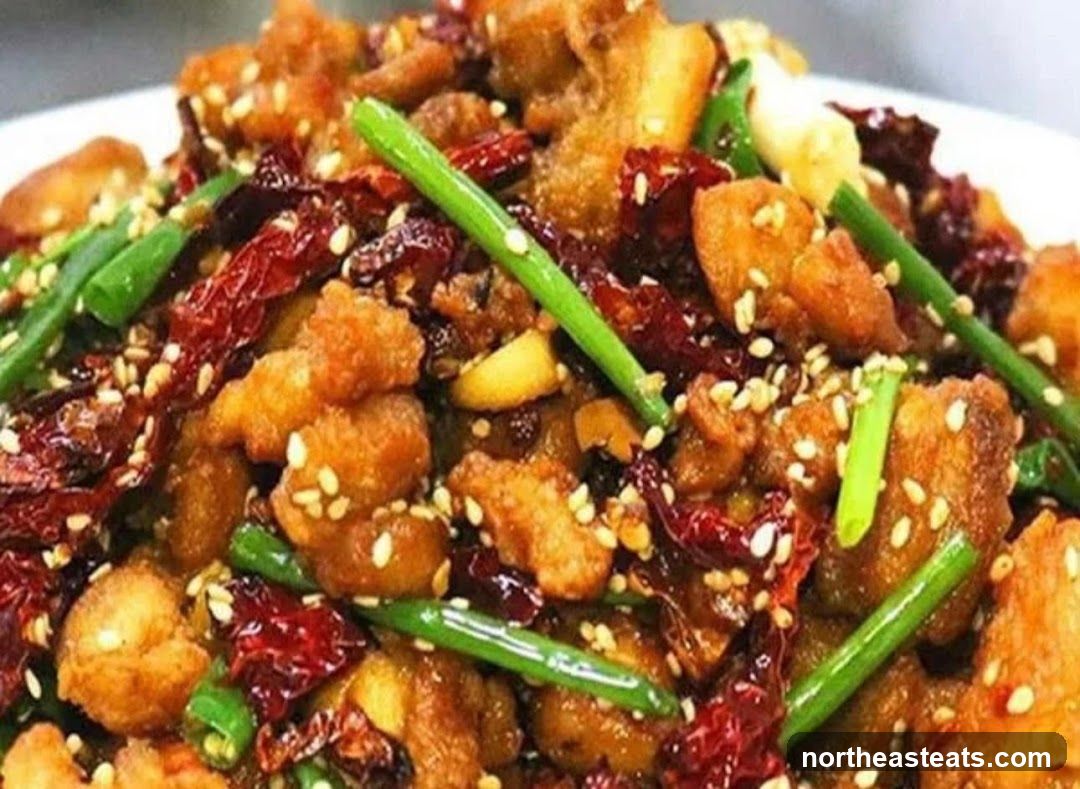Spicy Fried Chicken with Dried Chilies and Scallions