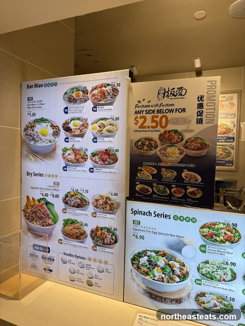 Ban Mian Menu